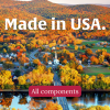 "Made in USA." photo of Sugarloaf mountain range in Autumn in Massachusetts.