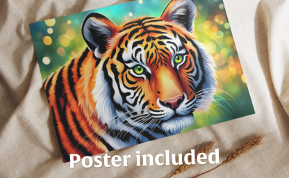 Poster included with Tiger Face 500 Piece Puzzle